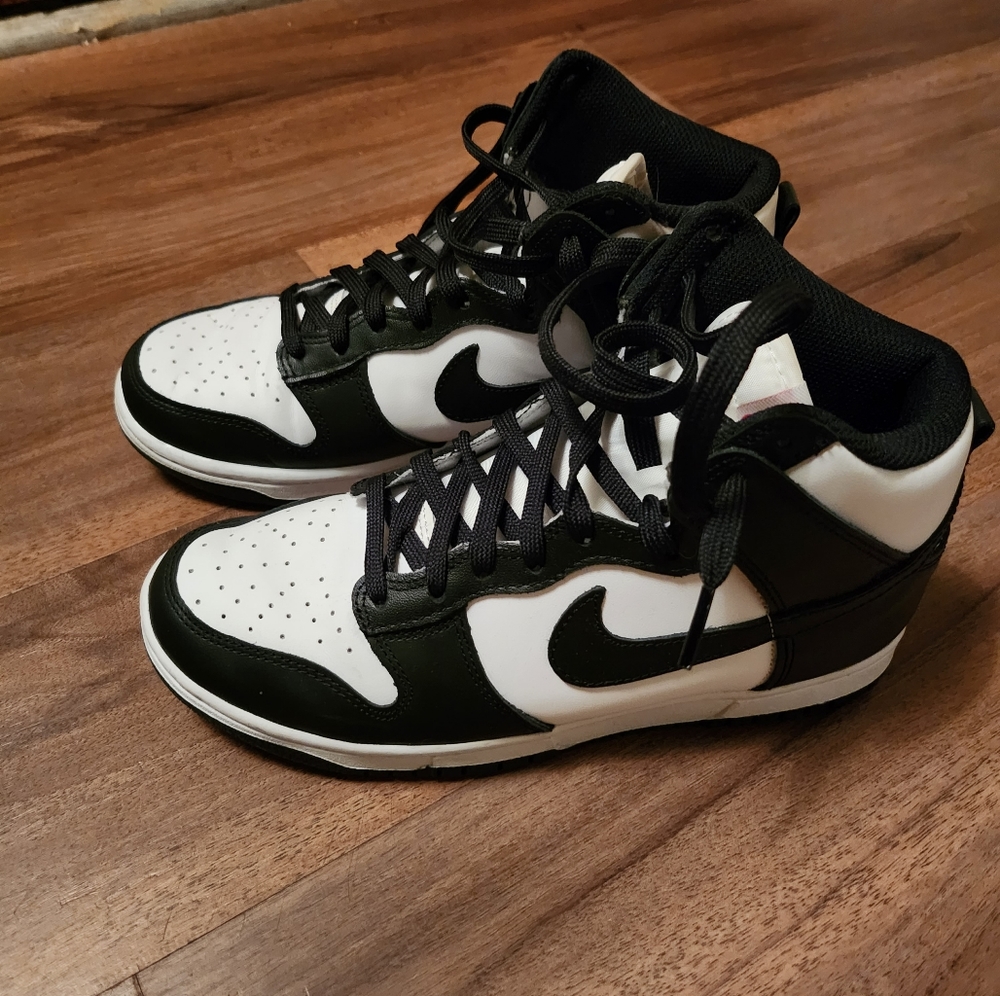Nike Black and White High Dunks